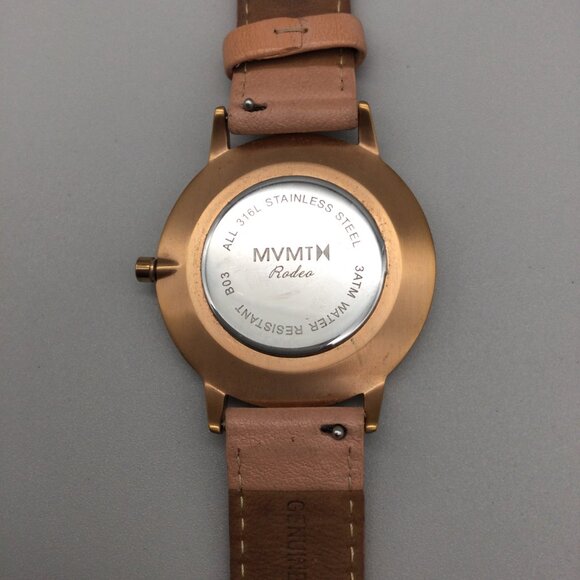 MVMT Rodeo Boulevard Watch Women 38mm Rose Gold Tone Leather Band New Battery main image 10